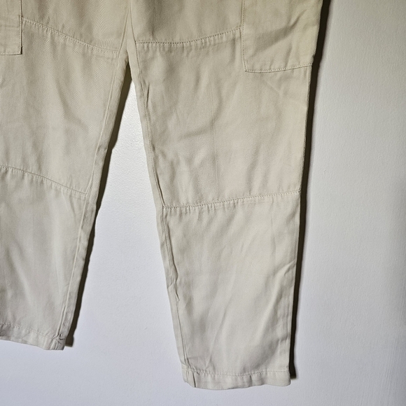 NWT Daily Ritual white lyocell cargo light slim gorpcore summer high-rise pants - Picture 3 of 7